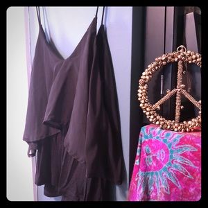 Urban outfitters black layered tank